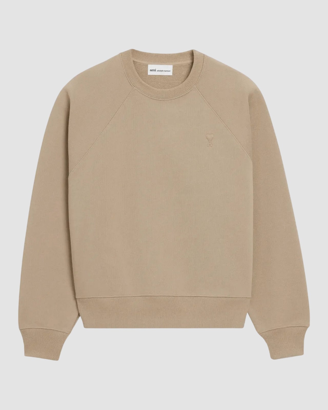 weatshirt with tonal embossed ami de coeur   mastic beige 1