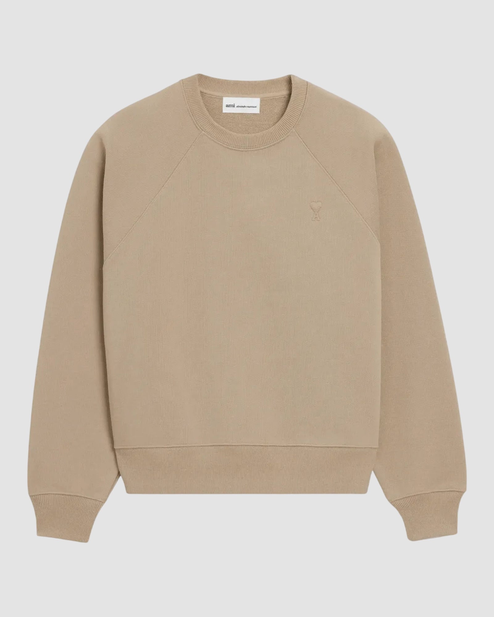 weatshirt with tonal embossed ami de coeur   mastic beige 1