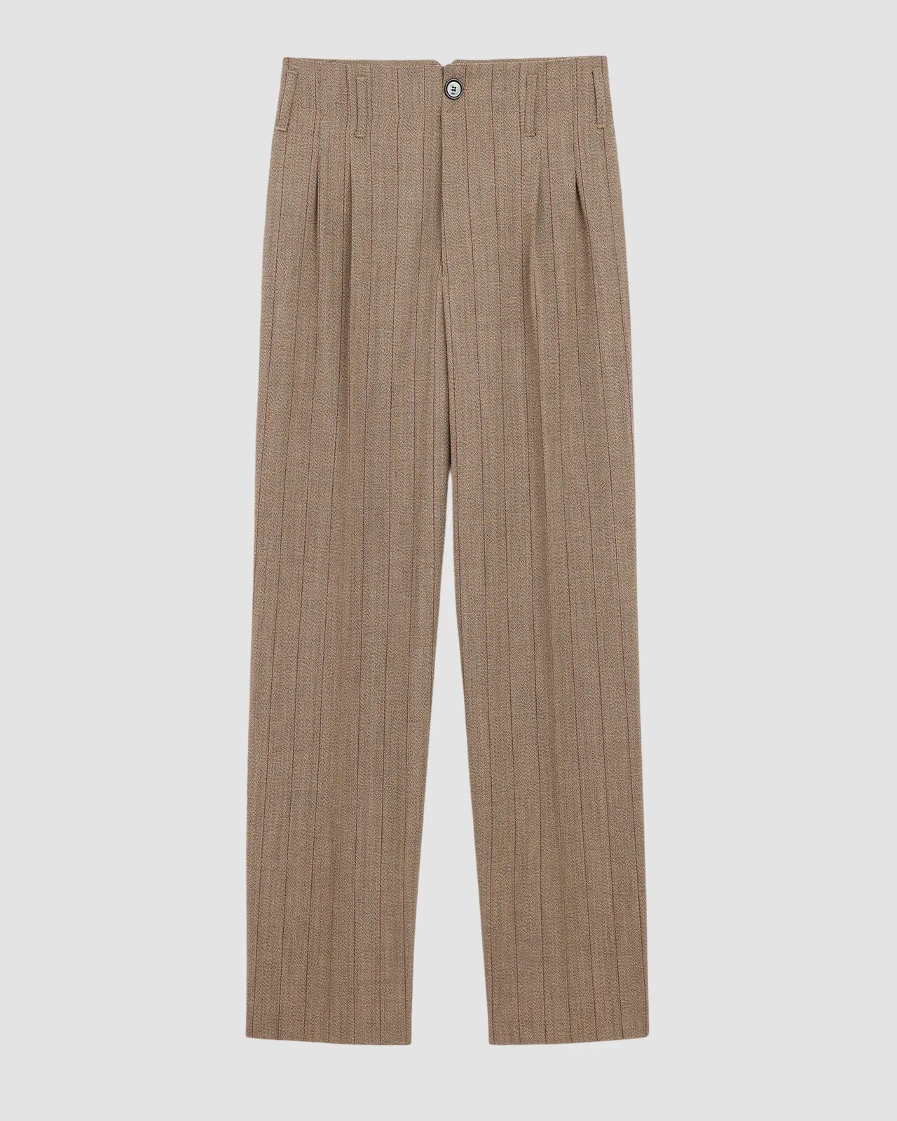 zuit trousers with 2 pleats   ami   choco brown ruby red 1
