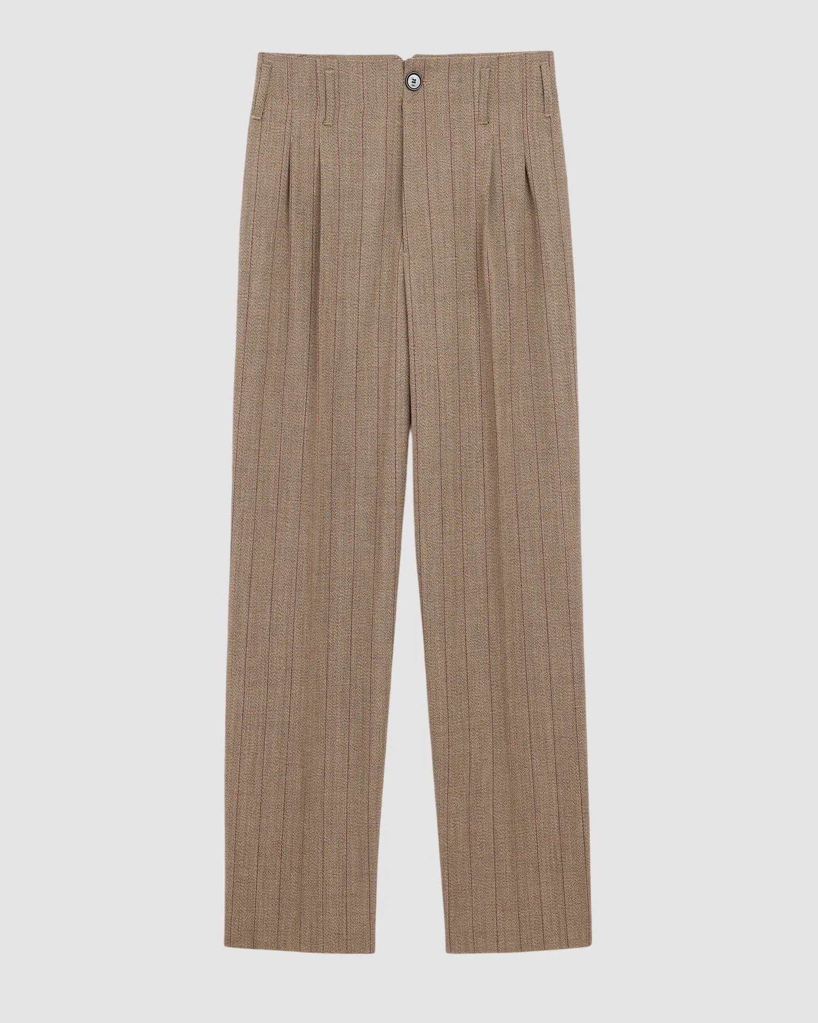 zuit trousers with 2 pleats   ami   choco brown ruby red 1